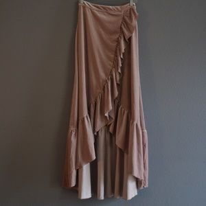 Mia Joy by Joyfolie | Blush Pink Velvet Maxi Skirt Sz L